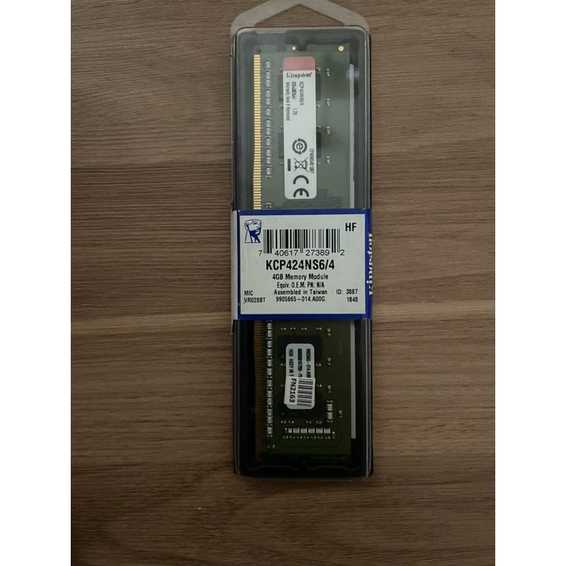 Memória RAM Kingston original, modelo DDR4 4GB 2400MHz, nova e lacrada.