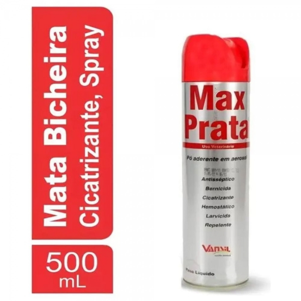 Detalhes do Spray De Prata Max Prata para Bovinos Ovinos Caprinos Suínos e Equinos 500ml Vansil