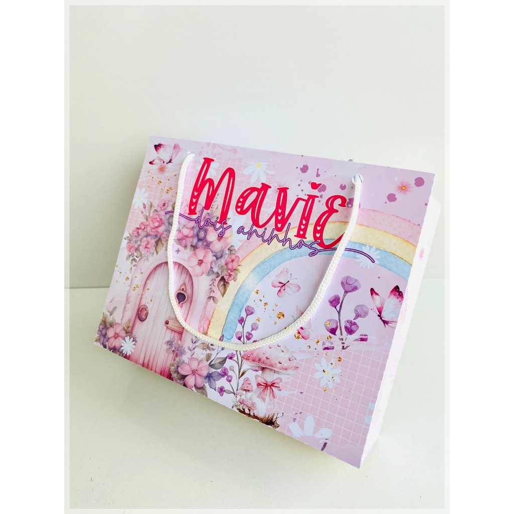 sacolinha personalizada jardim encantado-lembrancinha personalizada-festa personalizada-papelaria personalizada