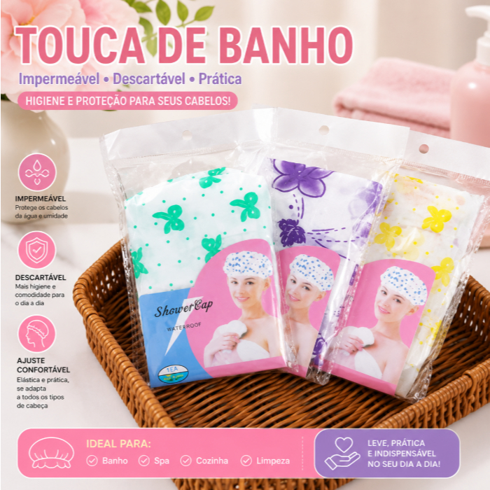 kit 3 Touca de Banho Seca Aleatória: Praticidade e Elegância para seus Cuidados com os Cabelos