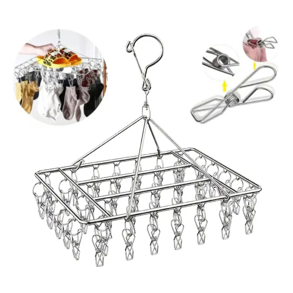 Varal Inox Prateado 20/26/30/40 Prendedores Lavanderia e Área Externa
