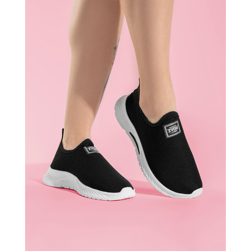 Tênis Meia Feminino Adulto Ortopédico Slip On Sapato Calce Fácil Leve e Confortável Casual Academia