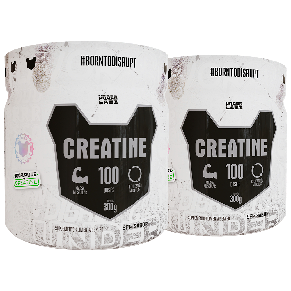 Kit 2 Creatina Pura Born To Disrupt Under Labz 300g Cada