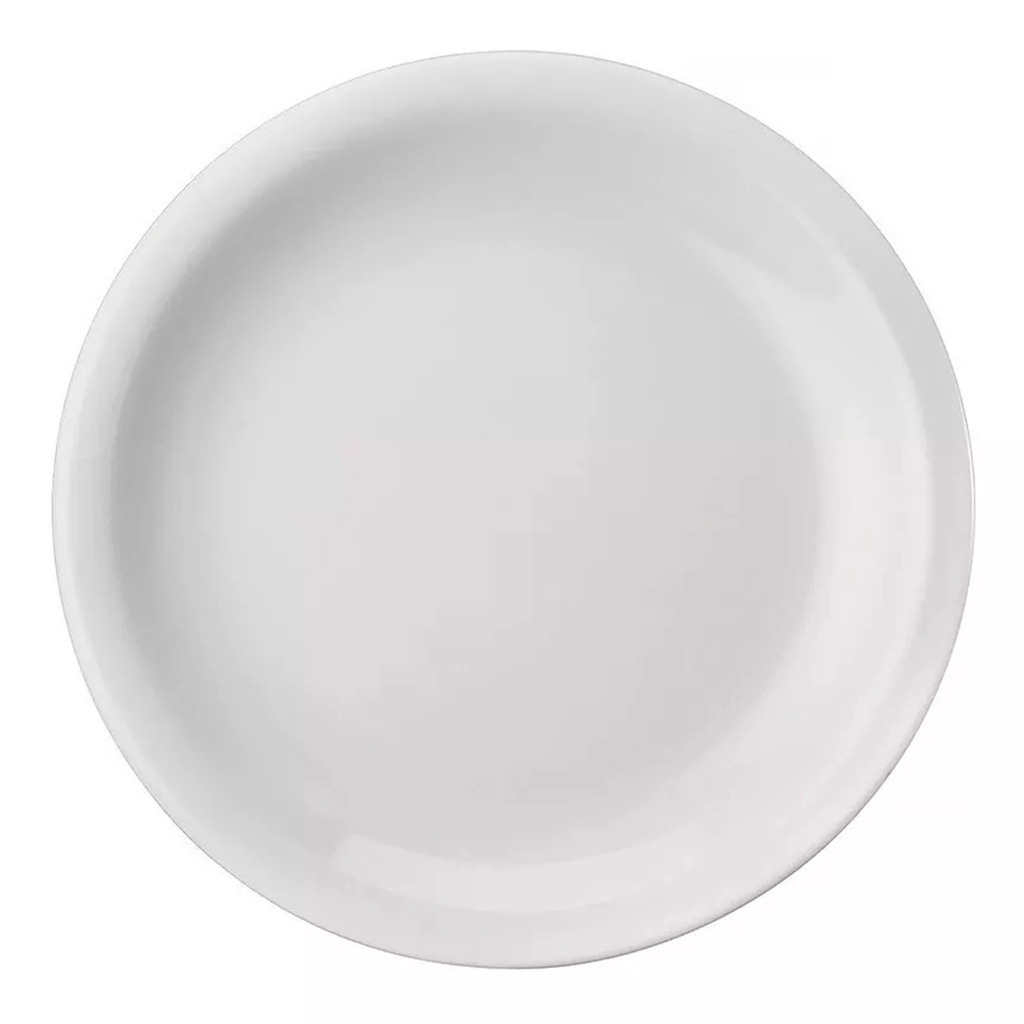 Jogo 6 Prato Raso Branco 26cm Cerâmica Linha Restaurante Bar Cozinha Buffet Mesa Posta Collore