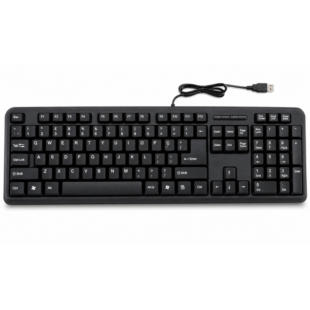 Teclado Usb Padrão ABNT2 Brasileiro Super Macio Notebook Pc Computador