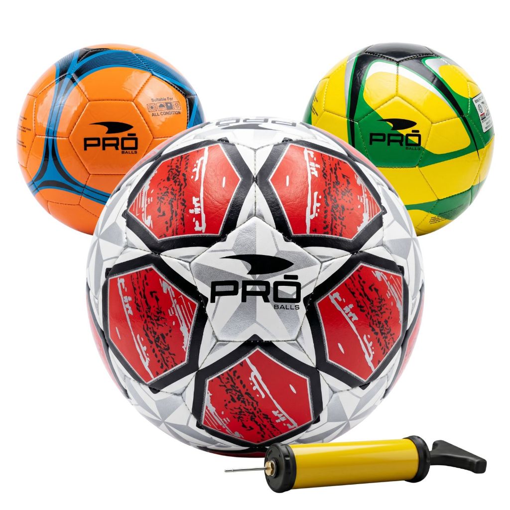 Kit 3 Bolas de Futebol com Bomba Jogo e Treino Copa do Mundo Campo Society Quadra