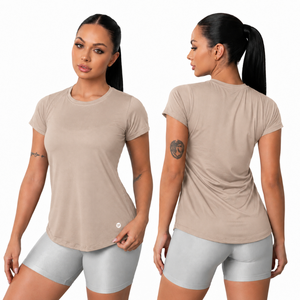 Camiseta Dry Fit Feminina Furadinha Fitness Para Academia Treino Anti Odor