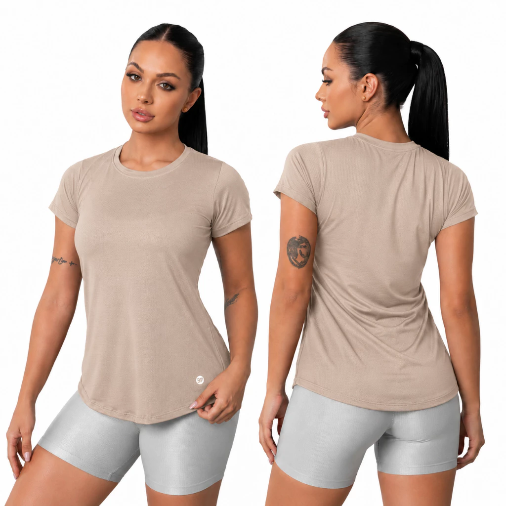 Camiseta Dry Fit Feminina Furadinha Fitness Para Academia Treino Anti Odor — imagem 1