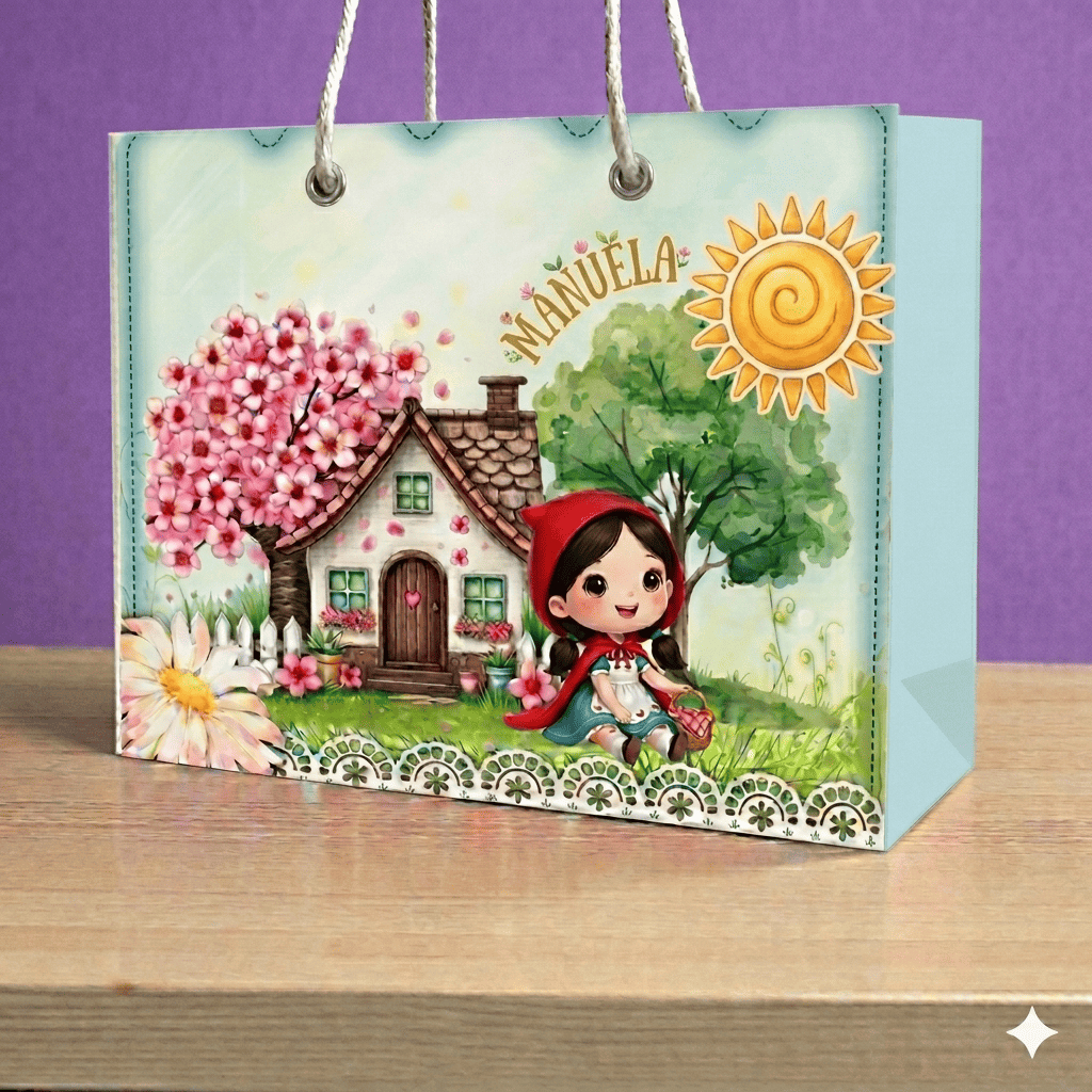 PEGUE E MONTE Kit 10 Sacolinhas Personalizadas "CHAPEUZINHO VERMELHO" - Pegue e Monte!