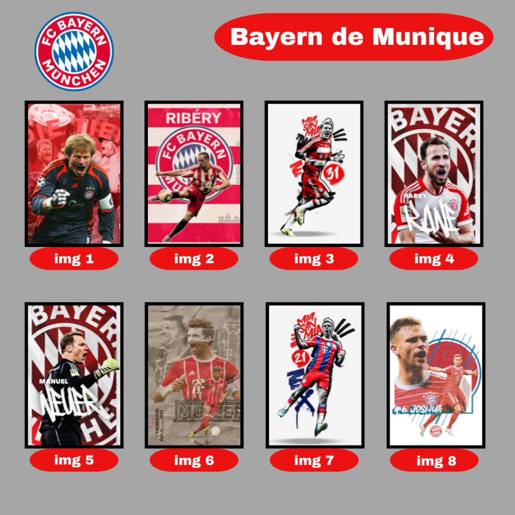 Placa Decorativo Bayern de Munique | Futebol Alemão | Time | Idolos | Campeões | Manuel Neuer | Ribéry | Robben | Quadro