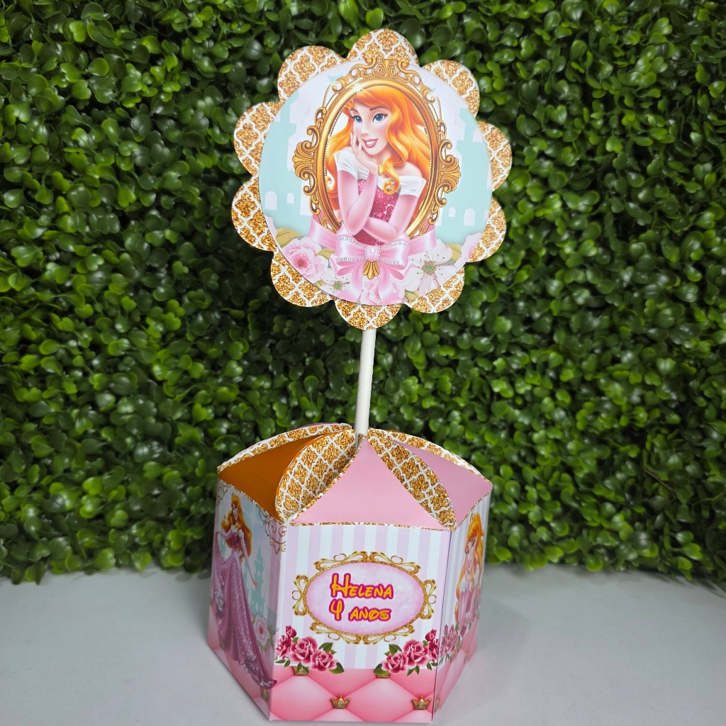 Enfeite de Mesa Personalizado PRINCESA AURORA- Centro de Mesa - LEMBRANCINHA - Festa infantil - Aniversário