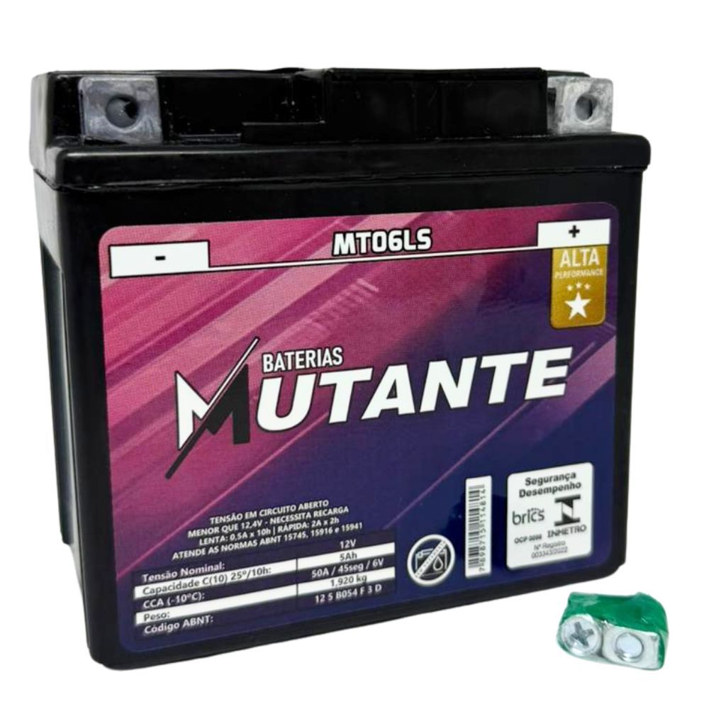 Bateria Para moto Mutante 6ls Honda 125 150 Fan 160 Biz Bros Pcx