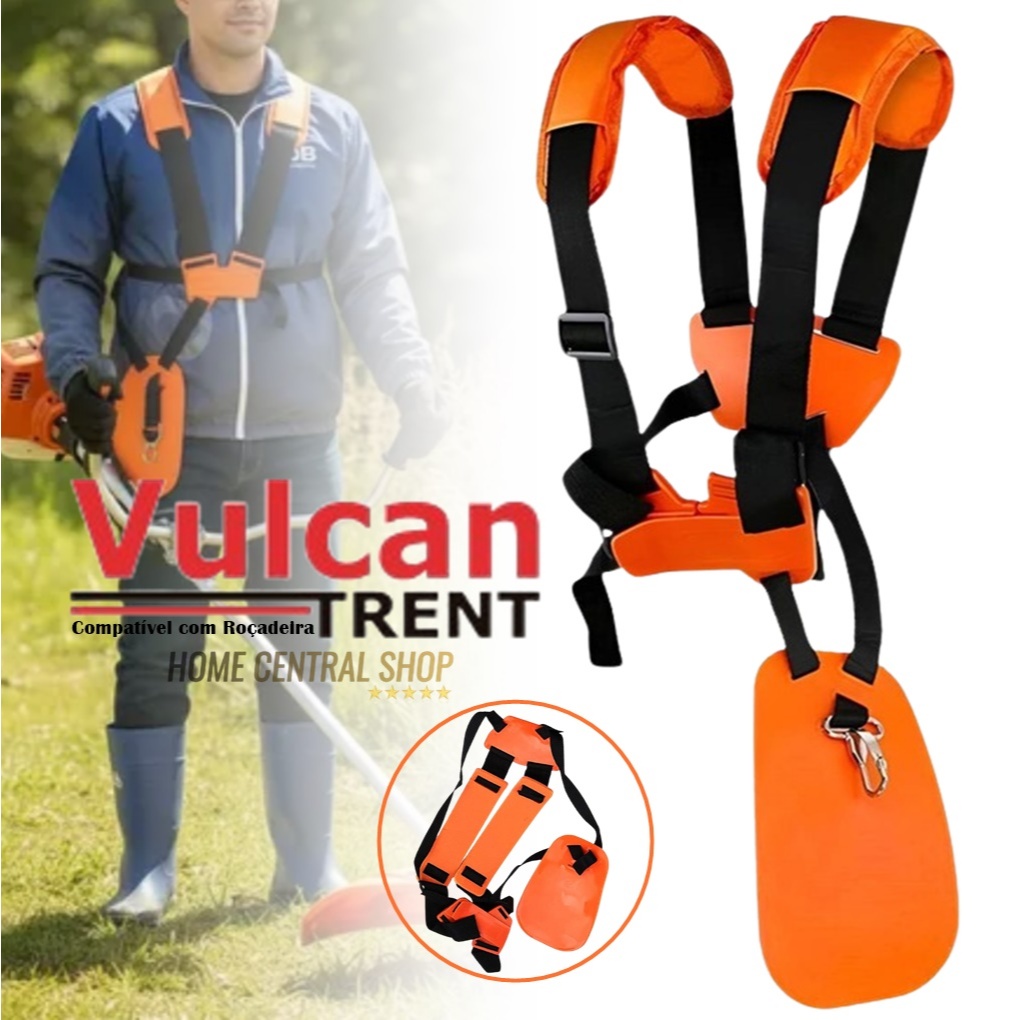 Cinto Duplo Alça Sustentação Para Roçadeira Vulcan Trent Vr520h