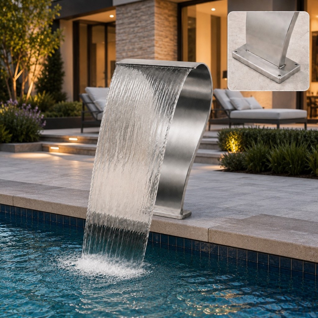 Cascata Piscina Naja 80x40 em Inox Premium para Piscina