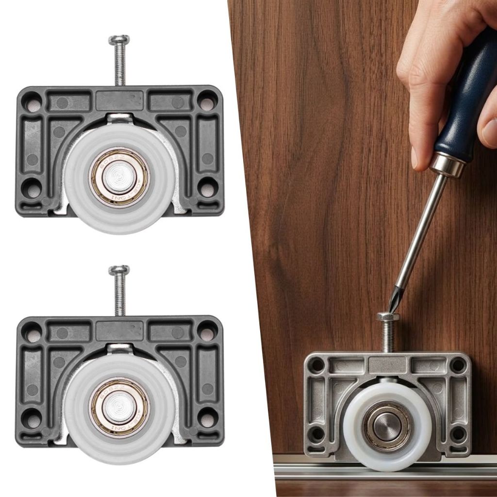 6 Roldana 40mm Para 3 Portas De correr de Guarda Roupa armarios roldana Inferior 6 Peças
