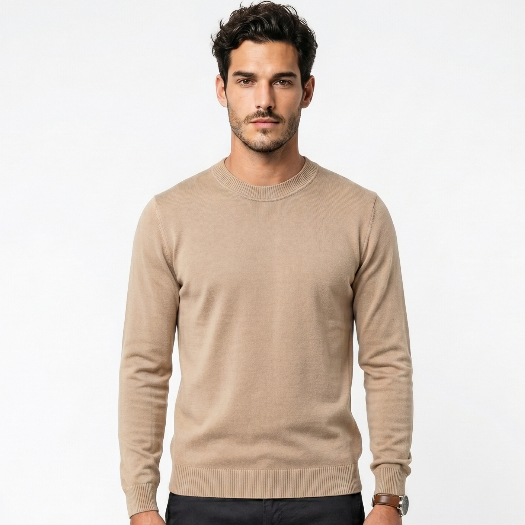 Sueter Básico Dia a Blusa de Frio Masculina Lisa de Tricot Casual Social Manga Longa Inverno