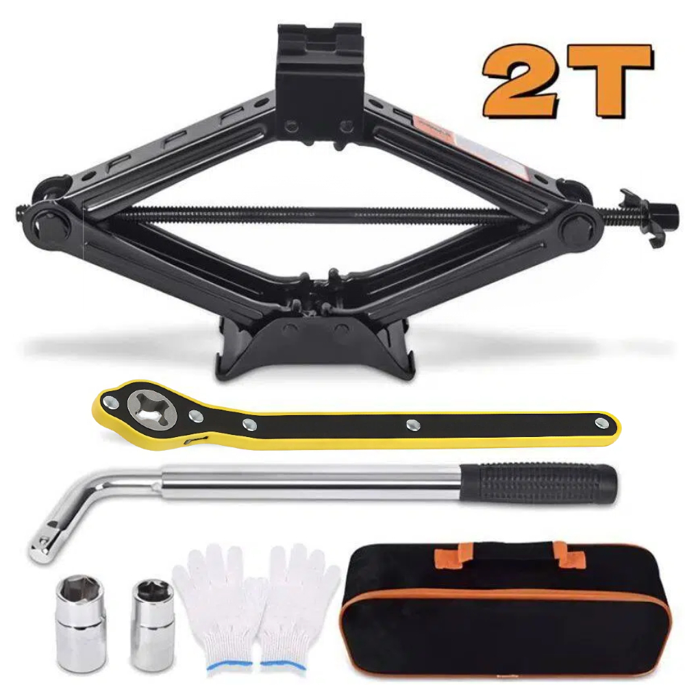 Macaco Sanfona Universal 2/1.5T Kit Completo  - Reduz Esforço na Troca de Pneu