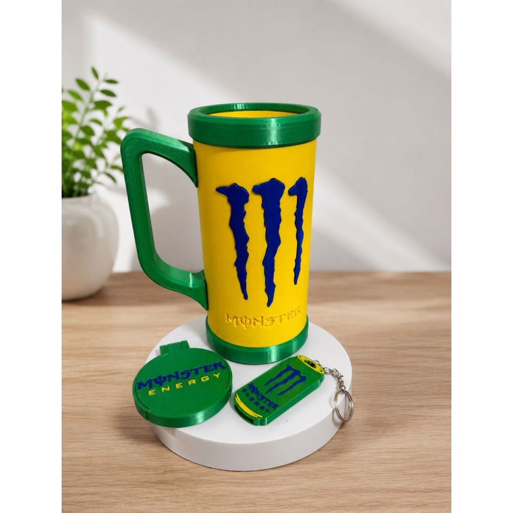 Kit Caneca porta lata Monster | Personalizado | Porta Lata