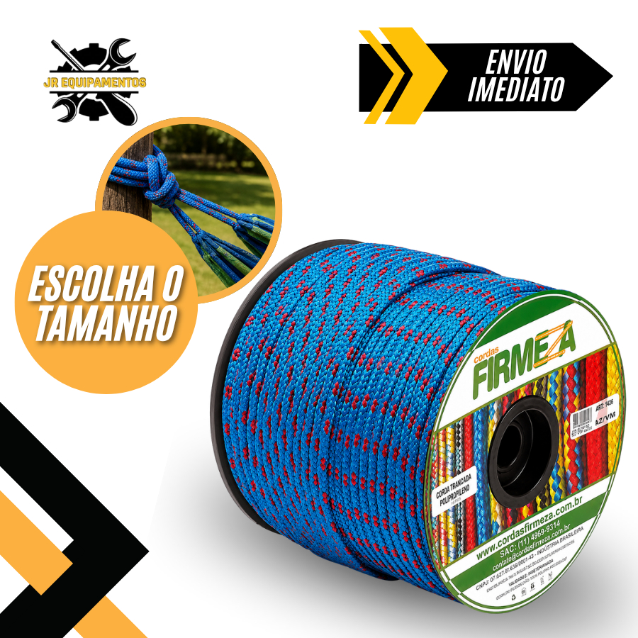 Carretel Corda Poliéster Pet Seda Caminhão Colorida 6mm - 8mm - 10mm - 12mm Para Amarração Varal Multiuso