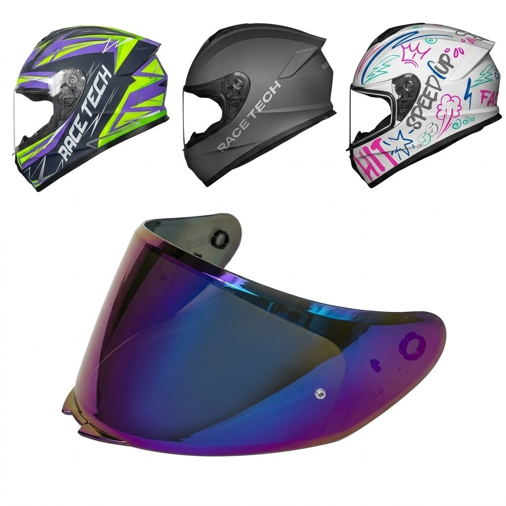 Viseira Capacete Race Tech Hit Draw Faster Camaleão Polivisor