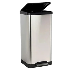 Lixeira Retangular Aço Inox Escovado Soft Close 15 Litros Cr