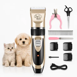 Kit Máquina Para Tosar Pet + Tesoura + Pente + Lixa Máquina Profissional Para Cachorro & Gato Peças