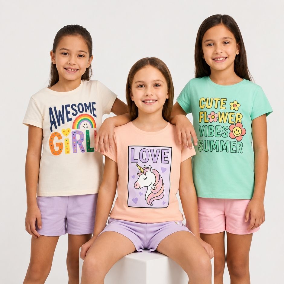 Kit Roupa Infantil Menina Do Tamanho 01 ao 14 Anos Conjuntos Verão Infantil Roupa Bebe Menina Sortido
