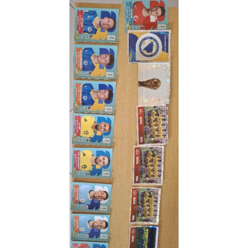 kit 20 figurinhas da copa do mundo, incluindo prateadas panini, Brasil museu da Fifa 1994 e 2002