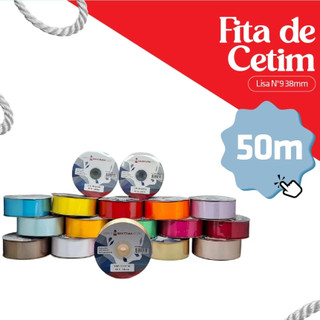 Fita de Cetim 38mm N9 Rolo 50 Metros Para Laços Artesanato Embalagem Decoração Lembrancin…
