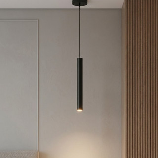 Pendente Linear  Tube Slim  40cm  GU10  Preto  Altura Ajustável Sala Mesa Bancada  Decoração Moderna