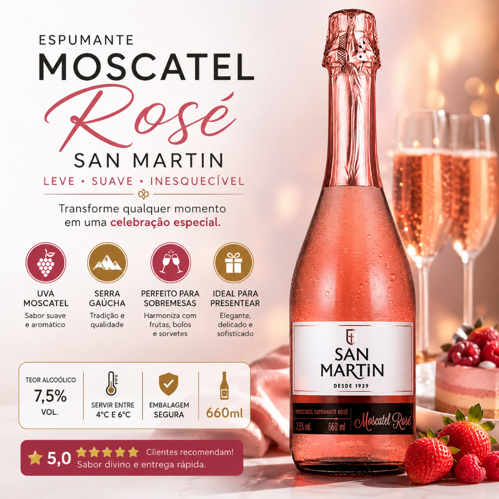 Espumante Nacional San Martin Moscatel Rose Doce 660 ML