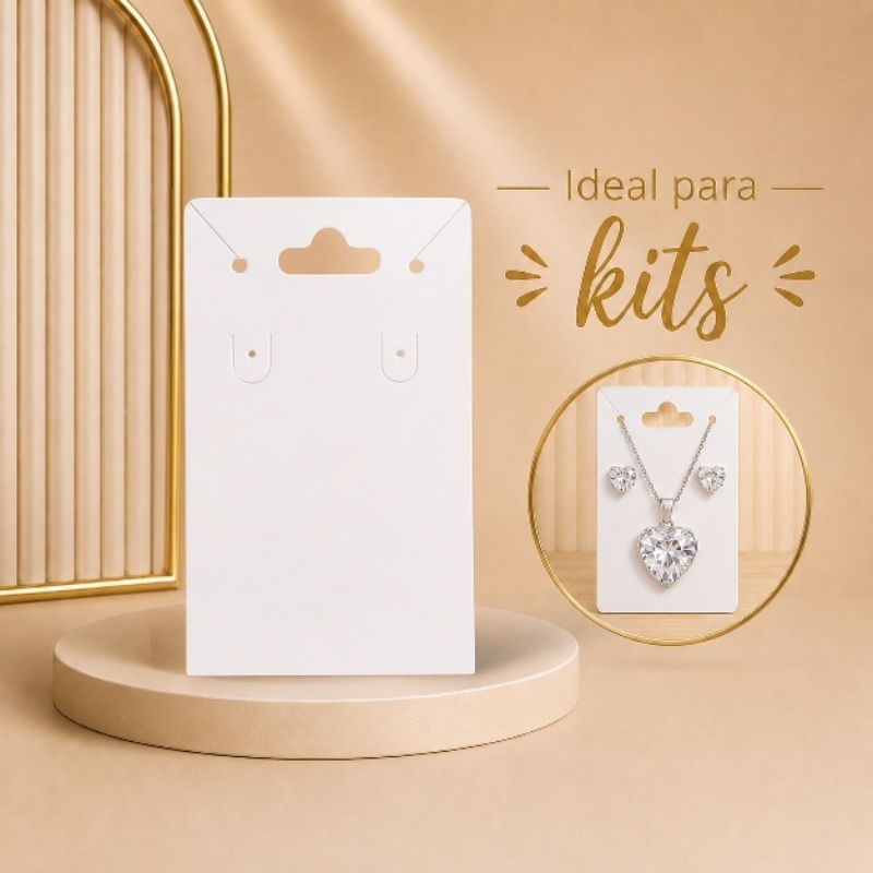 1000 Cartelas tag para kit colar e brinco | embalagem duplex 250g expositora para bijuterias