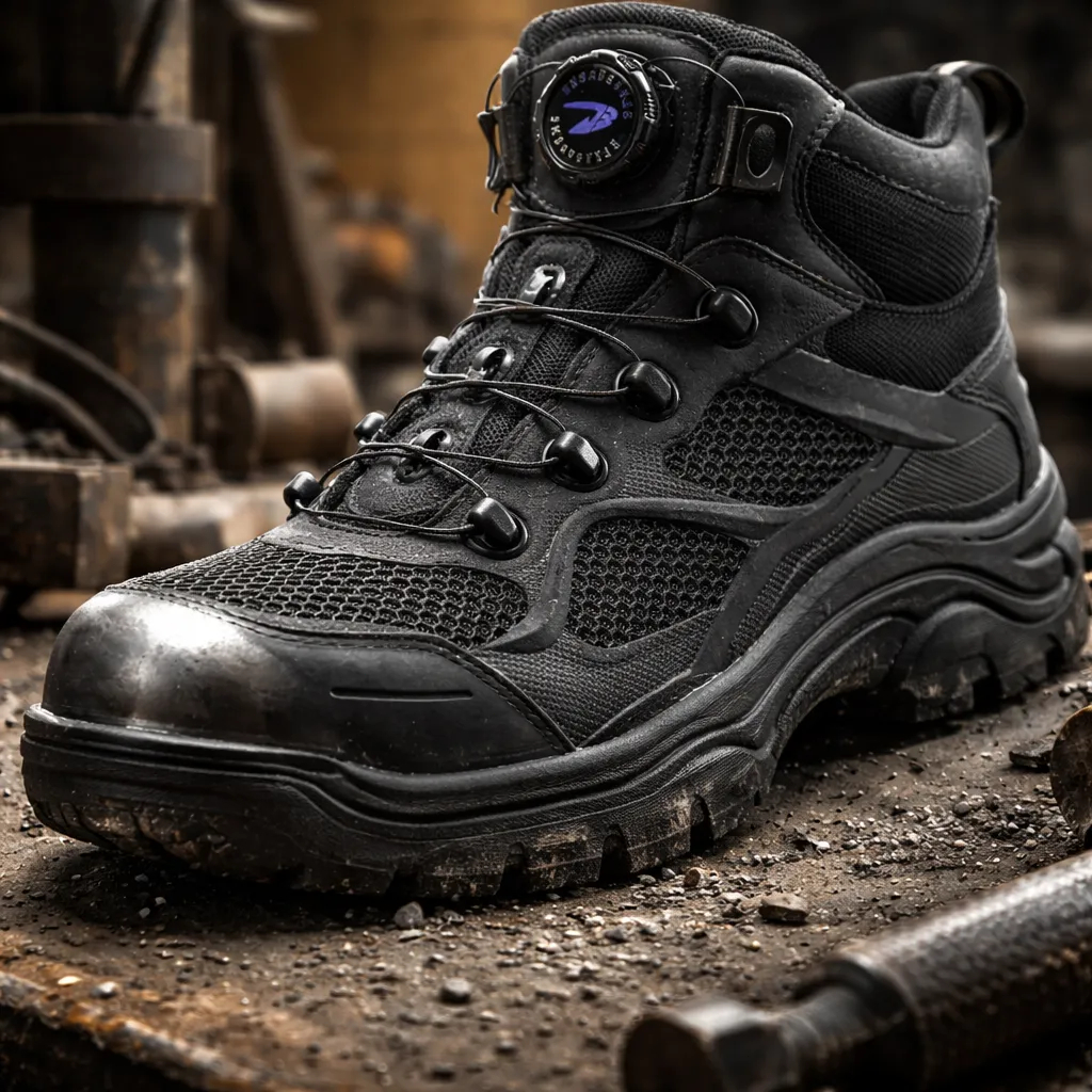 Botas de Trabalho e Botas de Proteção com Biqueira de Aço, Antiderrapantes, Sapatos de Trabalho para Fábrica, Fazenda