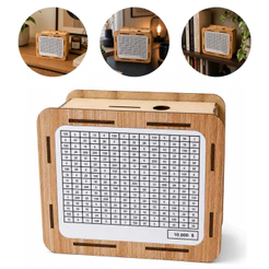 Cofre Desafio10Mil Woodbox Caixa de Dinheiro /MDF / Método Japonês / Poupança / Depósitos