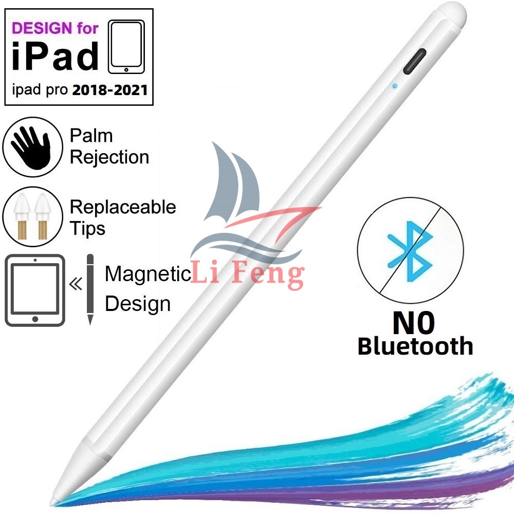 Caneta Pencil Compatível C/ iPad Com Palm Rejection 1.0mm 1ª/2ª Geração