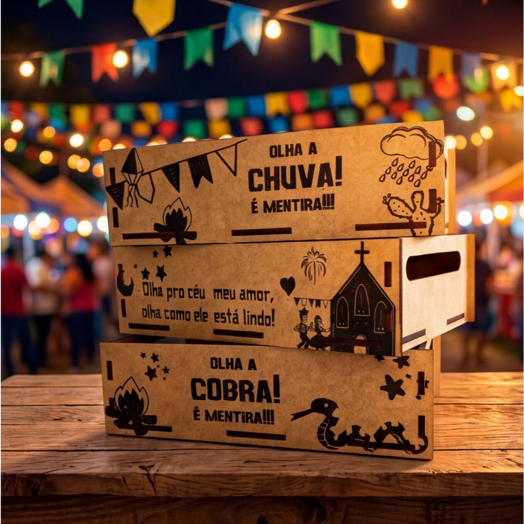 Kit 10 und de Bandeja para Festa junina Arraia em Mdf 10×15