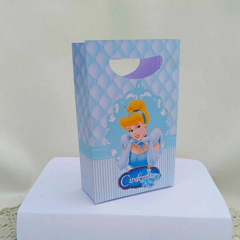 Kit Sacolinha Surpresa Festa Infantil Personalizada CINDERELA Lembrancinhas Aniversário PEGUE E MONTE