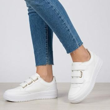 VIZZANO TÊNIS FEMININO CASUAL BRANCO FECHAMENTO COM VELCRO 1389.135