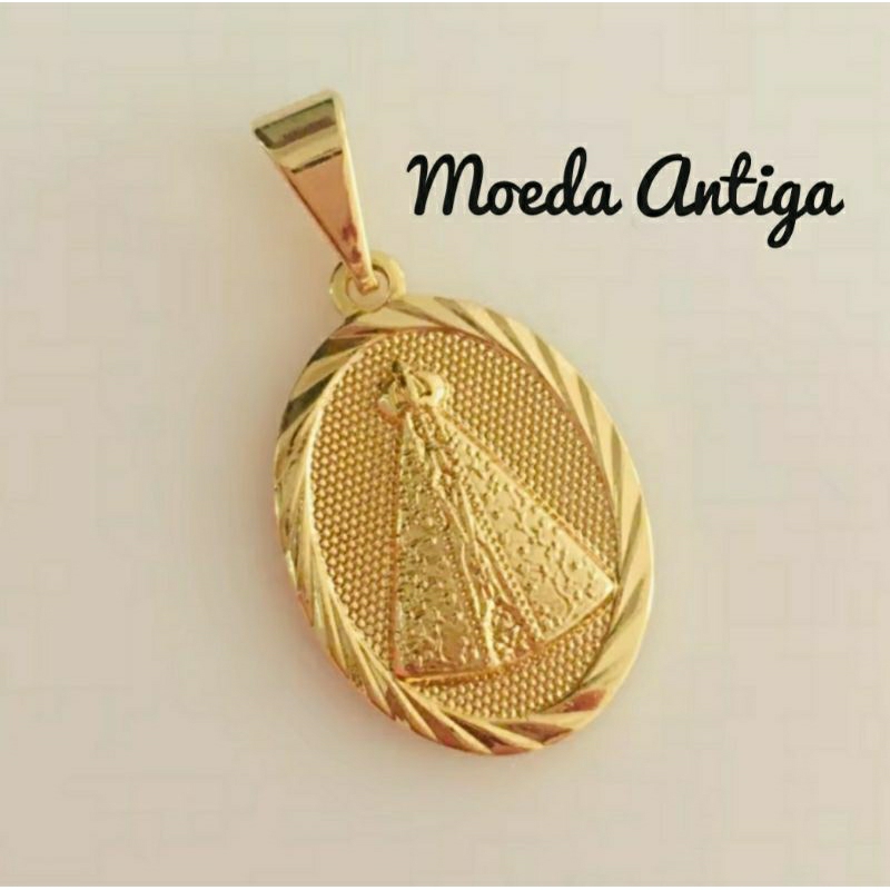 Pingente Moeda Antiga Medalha Nossa Senhora Aparecida.