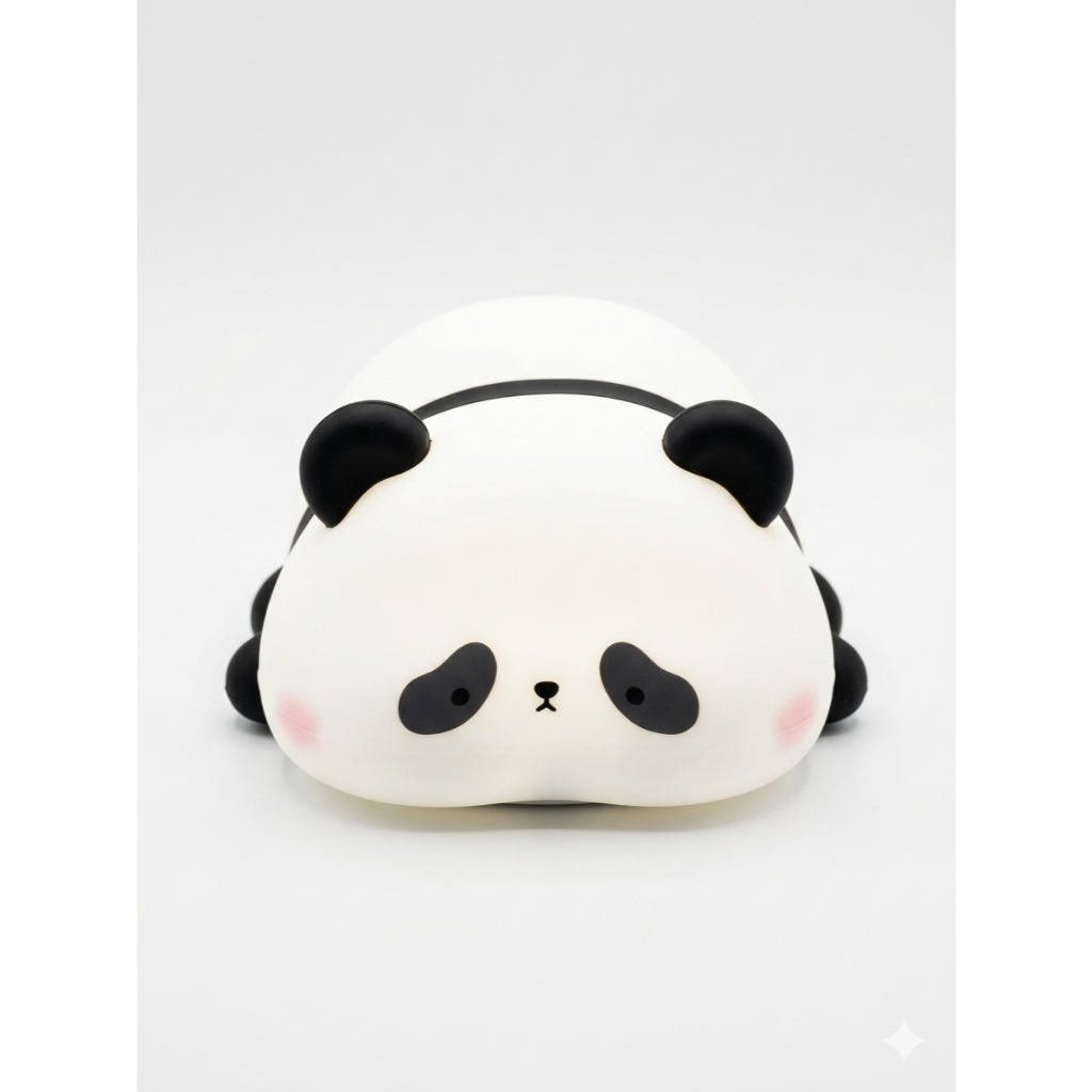 Abajur Infantil Panda Silicone Macio Touch Colorido Led