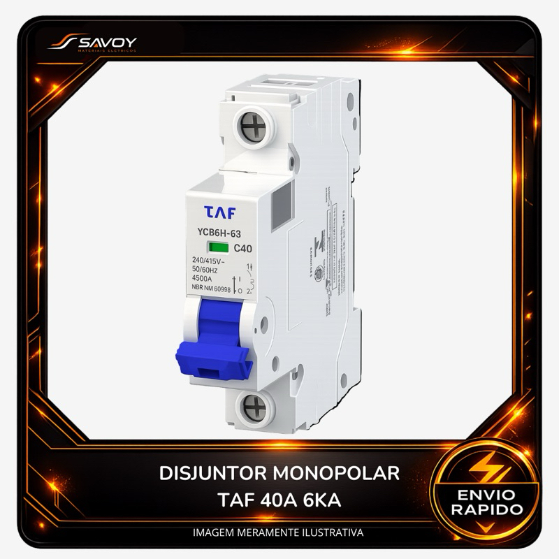 Disjuntor Monopolar TAF 40A 6KA Curva C