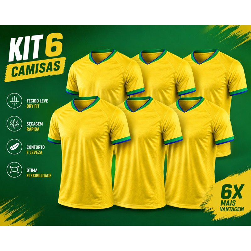 Kit 6 Camisa Academia