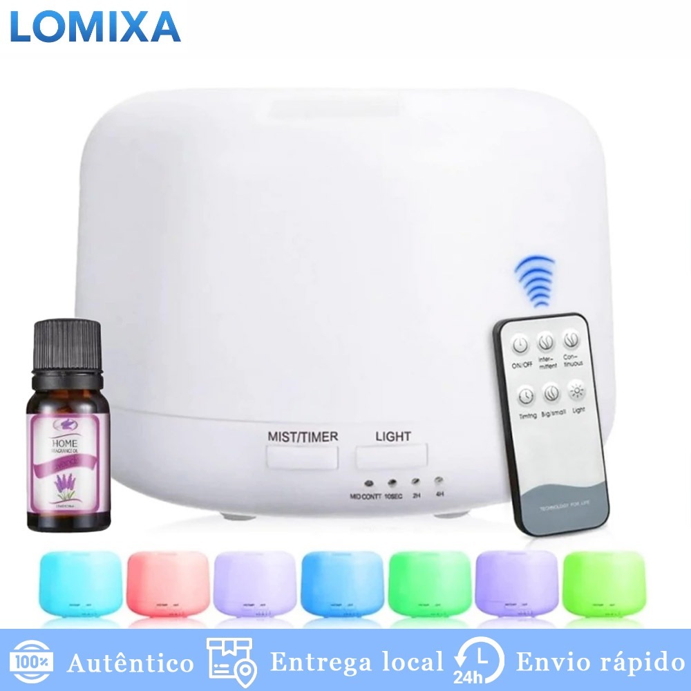 LOMIXA Humidifier Diffuser Aromatizer 500ml Ultrasonic White Style with 7 Color Led with Control