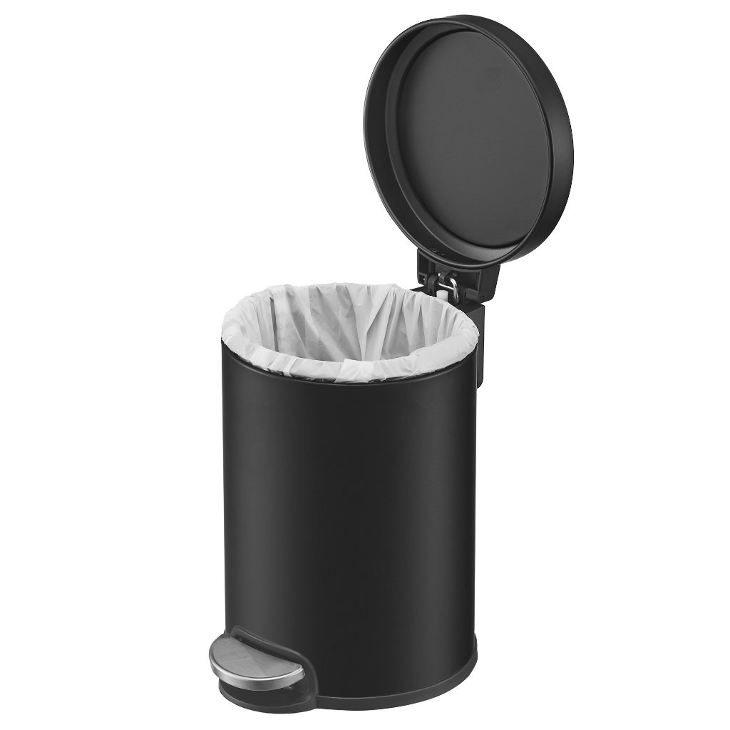 SONGMICS Lixeira de Banheiro com Pedal, 3 L, Lixeira de Aço com Tampa de Fechamento Suave, Balde Interno, para Resíduos