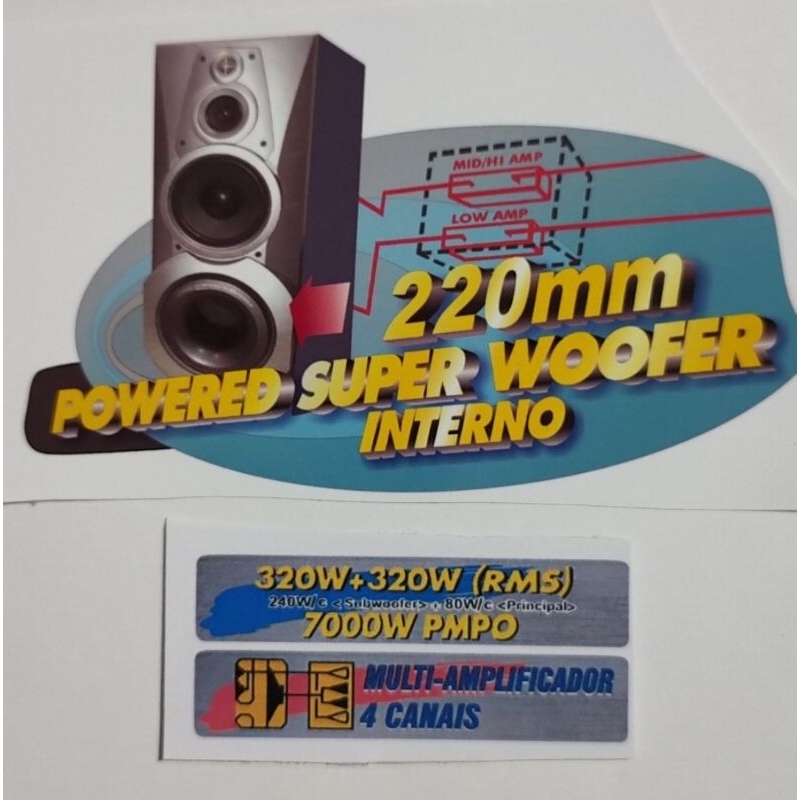adesivo para aparelho de som Mini system aiwa nsx n6