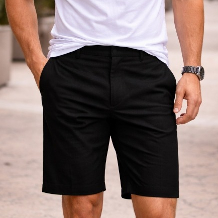 Bermuda Masculina Alfaiataria Slim Fit Shorts Social de Linho Com Bolso Embutido 38 ao 48