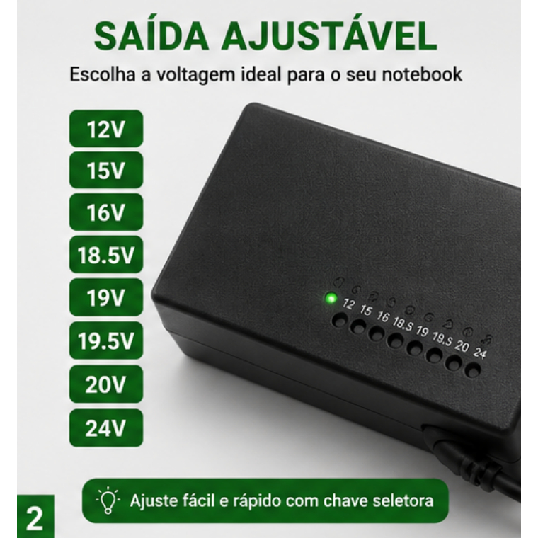 Fonte Carregador Universal Notebook Laptop Computado