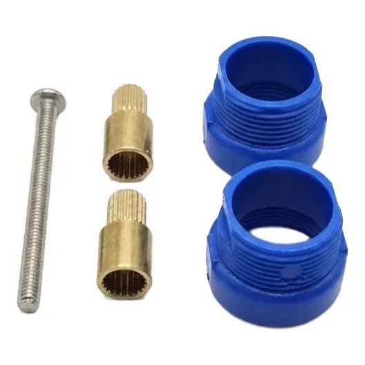 Kit Prolongador Registro Docol 20 Estrias Duplo Com Canoplas E Parafuso Inox Adaptador Registro