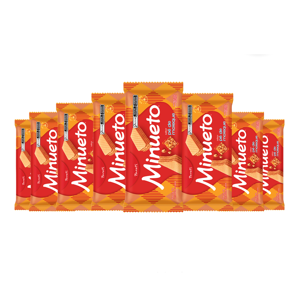 Combo Wafer Minueto Pe de Moleque 73g 8 unidades