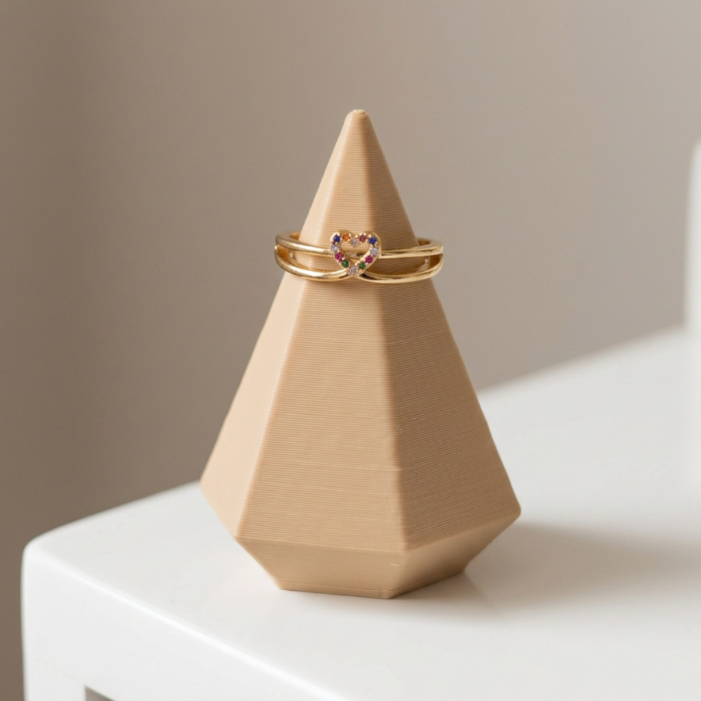 Suporte e expositor de ANEL CONE LOW POLY para Joias Brincos, Anéis, Pulseiras ou Colares Balcão Mesa Vitrine